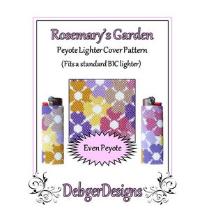 Bead Pattern Peyote(Lighter Cover)-Rosemary&#39;s Garden