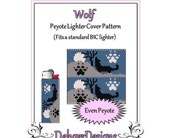 Bead Pattern Peyote(Lighter Cover)-Wolf