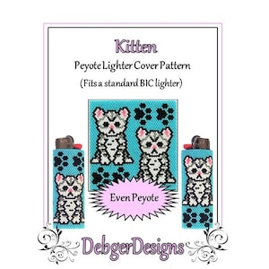 Bead Pattern Peyote(Lighter Cover)-Kitten