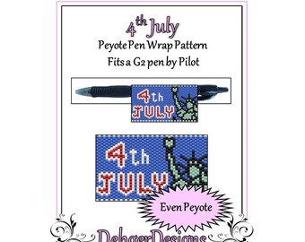 Peyote Beading Pattern (Pen Wrap/Cover)-4th July