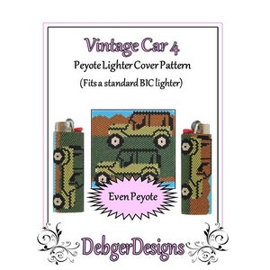Bead Pattern Peyote(Lighter Cover)-Vintage Car 4