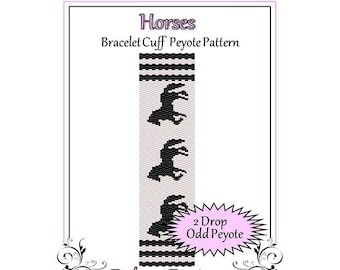 Bead Pattern Peyote(Bracelet Cuff)-Horses