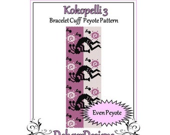 Bead Pattern Peyote(Bracelet Cuff)-Kokopelli 3
