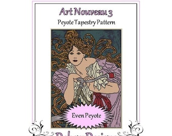 Peyote Beading Pattern Tapestry-Art Nouveau 3