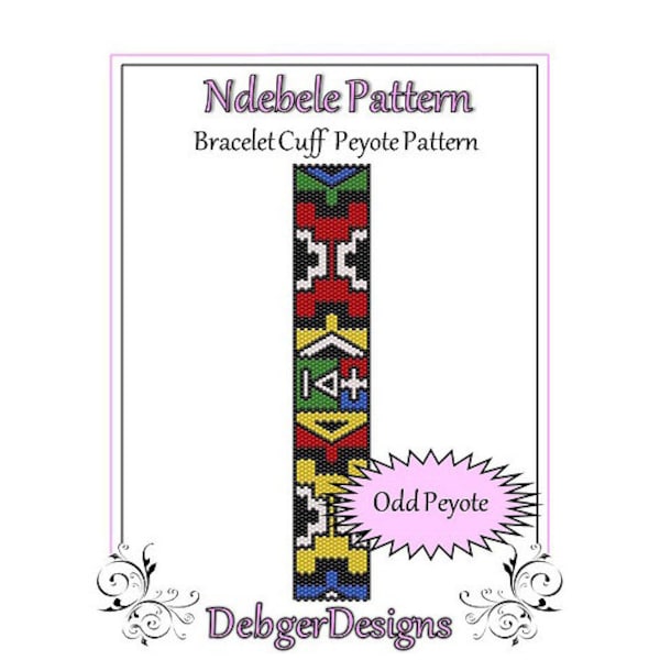 Bead Pattern Peyote(Bracelet Cuff)-Ndebele Pattern