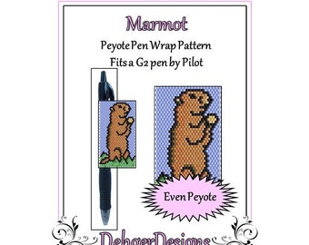 Peyote Beading Pattern (Pen Wrap/Cover)-Marmot
