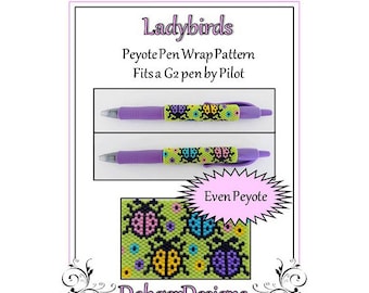 Bead Pattern Peyote(Pen Wrap/Cover)-LadyBirds