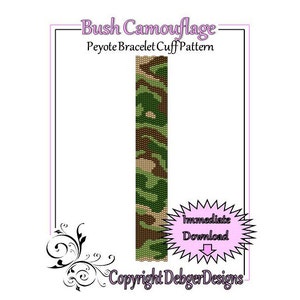 Bead Pattern Peyote(Bracelet Cuff)-Bush Camouflage