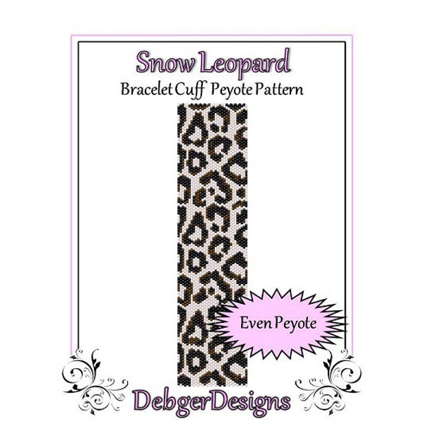 Bead Pattern Peyote(Bracelet Cuff)-Snow Leopard