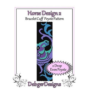 Bead Pattern Peyote(Bracelet Cuff)-Horse Design 2