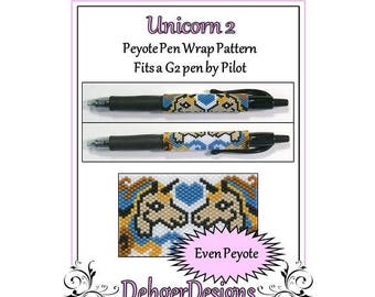 Peyote Beading Pattern (Pen Wrap/Cover)-Unicorn 2