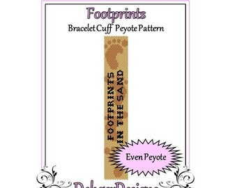 Pattern Beading Peyote(Bracelet Cuff)- Footprints