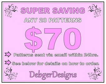 SUPER SAVING - Peyote beading patterns 20 for 70 Dollars