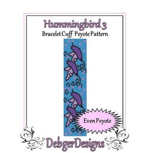 Bead Pattern Peyote(Bracelet Cuff)-Hummingbird 3