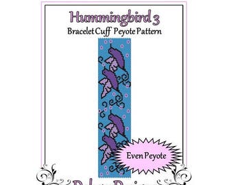 Bead Pattern Peyote(Bracelet Cuff)-Hummingbird 3