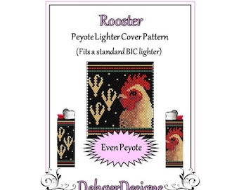 Bead Pattern Peyote(Lighter Cover)-Rooster
