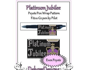 Peyote Beading Pattern (Pen Wrap/Cover)- Platinum Jubilee