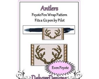 Peyote Beading Pattern (Pen Wrap/Cover)- Antlers