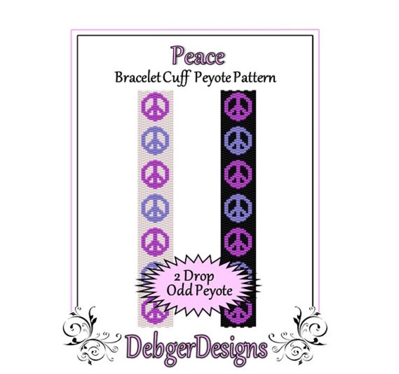 Bead Pattern PeyoteBracelet CuffPeace image 1