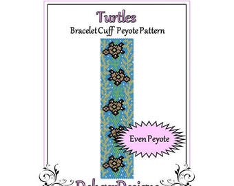 Bead Pattern Peyote(Bracelet Cuff)-Turtles