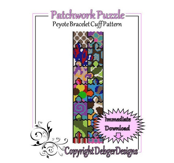 Bead Pattern Peyote(Bracelet Cuff)-Patchwork Puzzle 