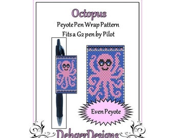 Peyote Beading Pattern (Pen Wrap/Cover)-Octopus