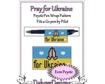 Peyote Beading Pattern (Pen Wrap/Cover)-Pray for Ukraine
