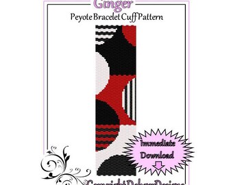 Bead Pattern Peyote(Bracelet Cuff)-Ginger
