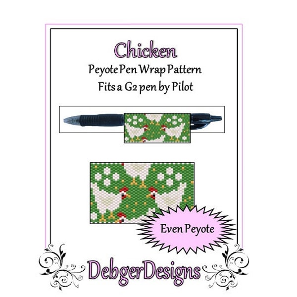 Bead Pattern Peyote(Pen Wrap/Cover)-Chicken