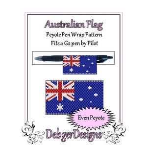 Peyote Perlenmuster (Stift Wrap / Cover)-Australische Flagge