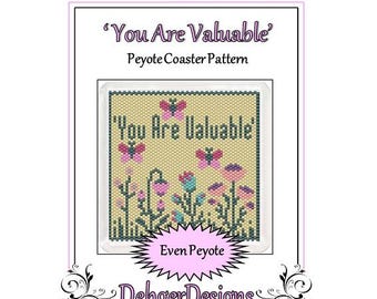 Peyote Perlenmuster (Untersetzer)-You Are Valuable