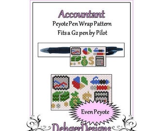 Peyote Beading Pattern (Pen Wrap/Cover)-Accountant