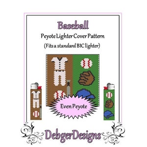 Bead Pattern Peyote(Lighter Cover)-Baseball