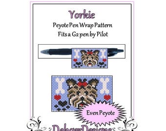 Peyote Beading Pattern (Pen Wrap/Cover)-Yorkie