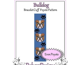 Bead Pattern Peyote(Bracelet Cuff)-Bulldog