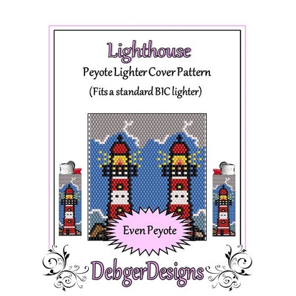 Bead Pattern Peyote(Lighter Cover)-Lighthouse