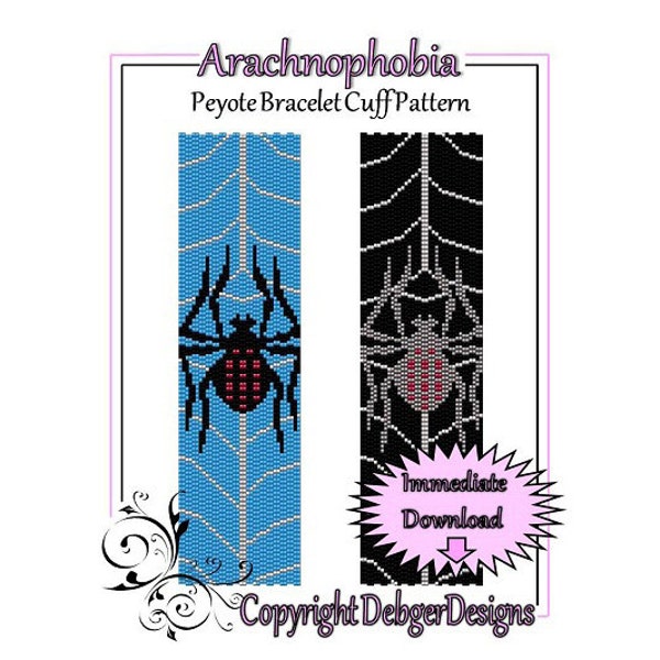 Bead Pattern Peyote(Bracelet Cuff)-Arachnophobia