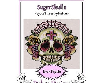 Peyote Beading Pattern Tapestry-Sugar Skull 2