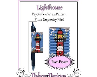 Peyote Beading Pattern (Pen Wrap/Cover)-Lighthouse