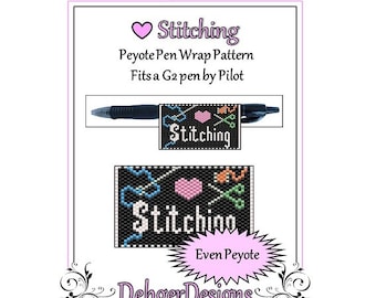 Peyote Beading Pattern (Pen Wrap/Cover)-Love Stitching