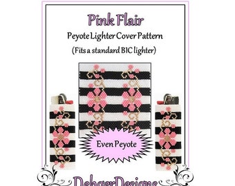 Bead Pattern Peyote(Lighter Cover)-Pink Flair