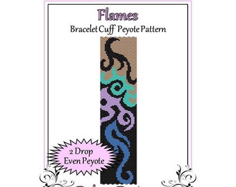 Bead Pattern Peyote(Bracelet Cuff)-Flames