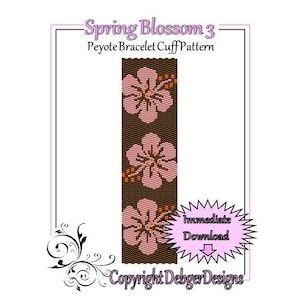 Bead Pattern Peyote(Bracelet Cuff)-Spring Blossom 3