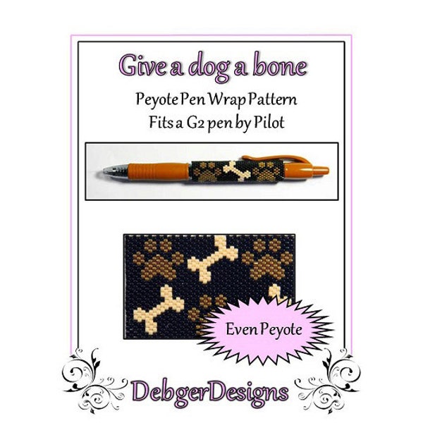 Perlenmuster Peyote (Pen Wrap / Cover) - Gib einem Hund einen Knochen