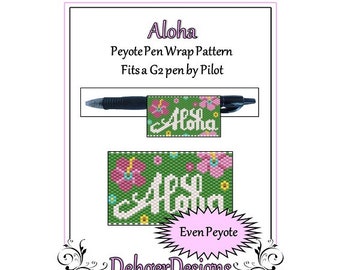 Peyote Beading Pattern (Pen Wrap/Cover)-Aloha