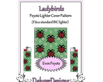 Bead Pattern Peyote(Lighter Cover)-Ladybirds