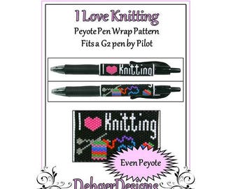 Bead Pattern Peyote(Pen Wrap/Cover)-I Love Knitting