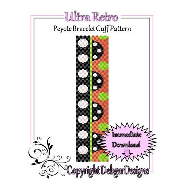 Bead Pattern Peyote(Bracelet Cuff)-Ultra Retro