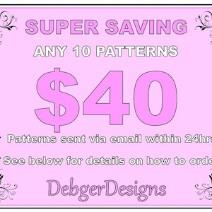 SUPER SAVING - Peyote beading patterns 10 for 40 Dollars