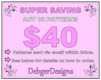 SUPER SAVING - Peyote beading patterns 10 for 40 Dollars